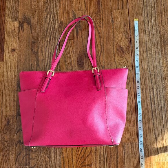 Michael Kors Jet Set Saffiano Leather Large Tote Pink - Picture 6 of 16